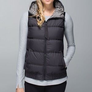 Lululemon chilly chill goose down reversible checkered puffer vest